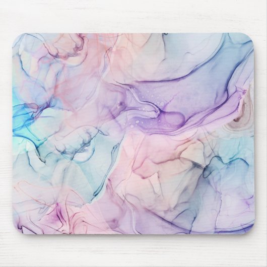 Wispy Ethereal Pastel Watercolor Inky Fantasy Glam Mousepad (Vorne)