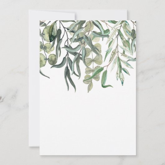 Wispy Eucalyptus Bunch Blumengrün Hochzeit Einladung (Rückseite)