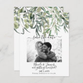 Wispy Eukalyptus Greenery Wedding Save the Date Einladung (Vorne/Hinten)
