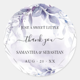 Wispy Floral Dusty Plum Vielen Dank Runder Aufkleber