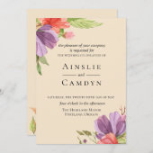 Wispy Floral Wedding Einladung (Vorne/Hinten)