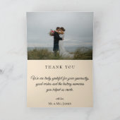 Wispy Floral Wedding Foto Danke Karte (Innenseite)