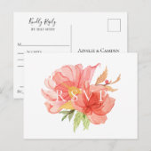 Wispy Floral Wedding RSVP Song Request Einladungspostkarte (Vorne/Hinten)