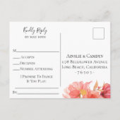 Wispy Floral Wedding RSVP Song Request Einladungspostkarte (Rückseite)