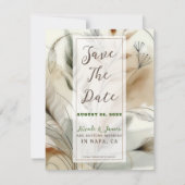 Wispy Greenery Modern Botanical Boho Save the Date Einladung (Vorderseite)
