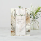 Wispy Greenery Modern Botanical Boho Vielen Dank Einladung (Stehend Vorderseite)