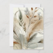 Wispy Greenery Modern Botanical Boho Vielen Dank Einladung (Rückseite)