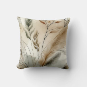 Wispy Greenery Moderne Botanische Boho-Hochzeit Kissen
