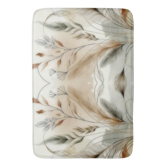 Wispy Greenery Moderne Botanische Hochzeit Badematte (Vorderseite Vertikal)