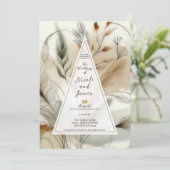 Wispy Greenery Moderne Botanische Hochzeit Einladung (Stehend Vorderseite)