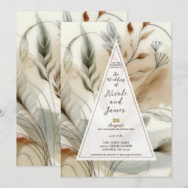 Wispy Greenery Moderne Botanische Hochzeit Einladung