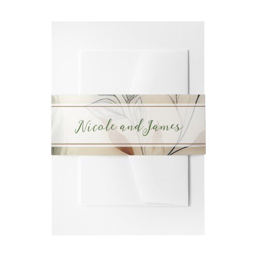 Wispy Greenery Moderne Botanische Hochzeit Einladungsbanderole (Vorderseite Beispiel)