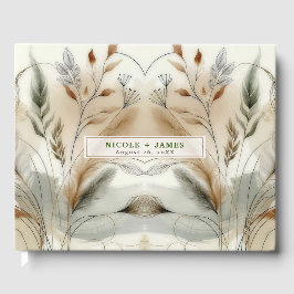 Wispy Greenery Moderne Botanische Hochzeit Gästebuch