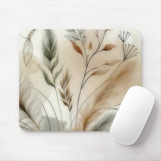 Wispy Greenery Moderne Botanische Hochzeit Mousepad (Mit Mouse)