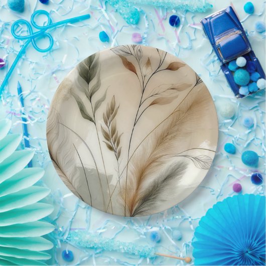 Wispy Greenery Moderne Botanische Hochzeit Pappteller (Party)