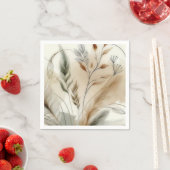Wispy Greenery Moderne Botanische Hochzeit Serviette (Beispiel)