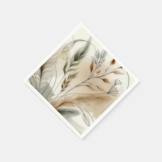 Wispy Greenery Moderne Botanische Hochzeit Serviette (Ecke)