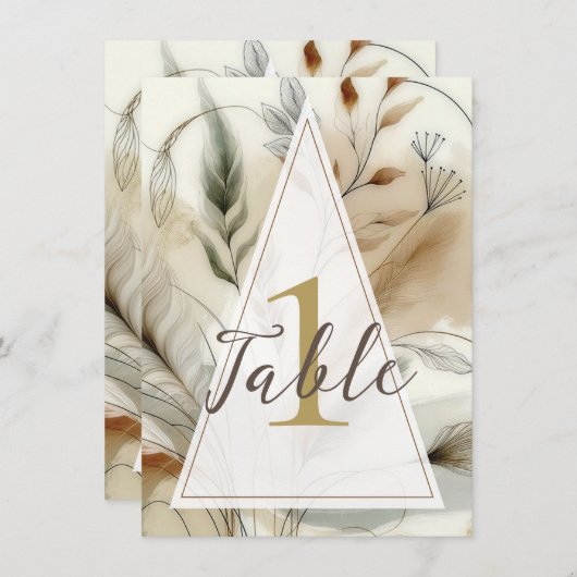 Wispy Greenery Moderner Botanischer Hochzeitstisch Einladung (Vorne/Hinten)