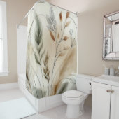 Wispy Greenery Modernes Botanisches Boho Duschvorhang (Beispiel)
