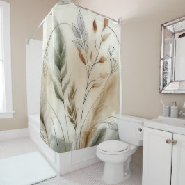 Wispy Greenery Modernes Botanisches Boho Duschvorhang