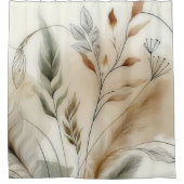 Wispy Greenery Modernes Botanisches Boho Duschvorhang (Vorderseite)