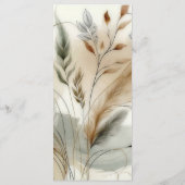 Wispy Greenery Modernes Botanisches Hochzeitsmenü Menükarte (Rückseite)