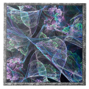 Wispy mehrfarbiges Fraktal Fliese