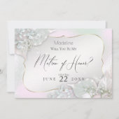 Wispy Pink Shimmer werden Sie meine Ehrenmatrone s Einladung (Vorderseite)