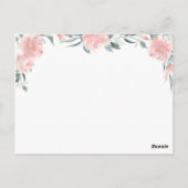 Wispy Pink Watercolor Blumenzwiebeldetails Postkarte (Rückseite)