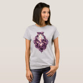 Wispy Purple Haired Neko Anime Girl T-Shirt (Vorne ganz)
