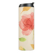 Wispy Red Floral Monogram Thermal Tumbler Thermosbecher (Nach links gedreht)