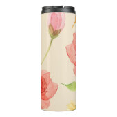 Wispy Red Floral Monogram Thermal Tumbler Thermosbecher (Rückseite)