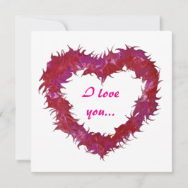 Wispy Red Heart Valentines Day Cards Feiertagskarte