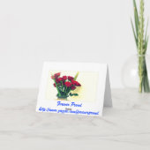 Wispy rosa Blume - BlumenNotecard Dankeskarte (Rückseite)