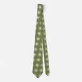 Wispy Snowflake Foulard OLive zweiseitig Krawatte (Vorderseite)