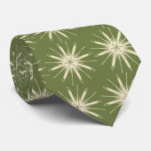Wispy Snowflake Foulard OLive zweiseitig Krawatte (Gerollt)