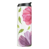 Wispy Violet Floral Monogram Thermal Tumbler Thermosbecher (Nach links gedreht)