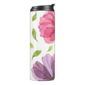Wispy Violet Floral Monogram Thermal Tumbler Thermosbecher (Nach links gedreht)