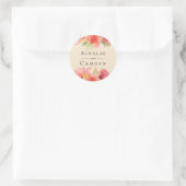 Wispy Watercolor Floral Champagne Runder Aufkleber (Tasche)