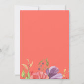 Wispy Watercolor Floral Wedding Einladung (Rückseite)