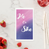 Wispy Watercolor Gender Reveal Serviette (Beispiel)