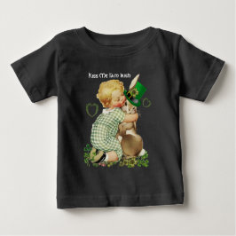 WISS MIR, ICH BIN IRISH/BABY, RABBIT MIT LEPRECHAU BABY T-SHIRT