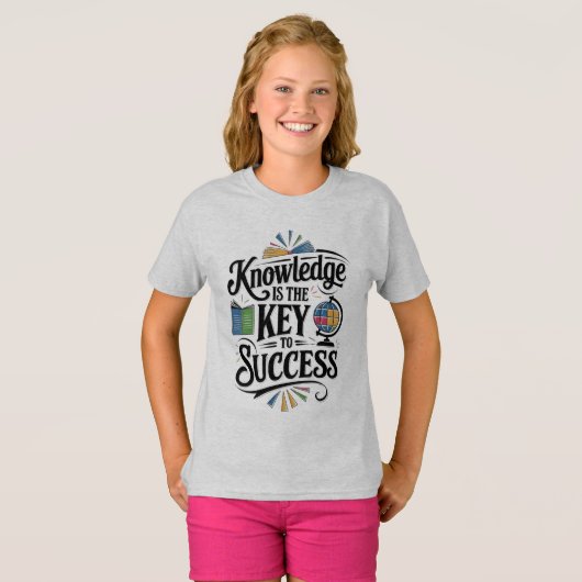 Wissen ist der Schlüssel zum Erfolg T-Shirt (Vorne ganz)