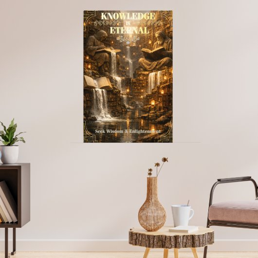 Wissen ist ewig – Wisdom Library Poster (Wohnzimmer 3)
