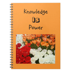 Wissen ist Macht Notizbücher Tulpen Blumen Orange