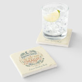 Wissen ist Magie Buch Hexe Botanisch Mond Steinuntersetzer (Seitenansicht)