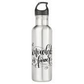 Wissen ist Power Edelstahlflasche (Vorderseite)