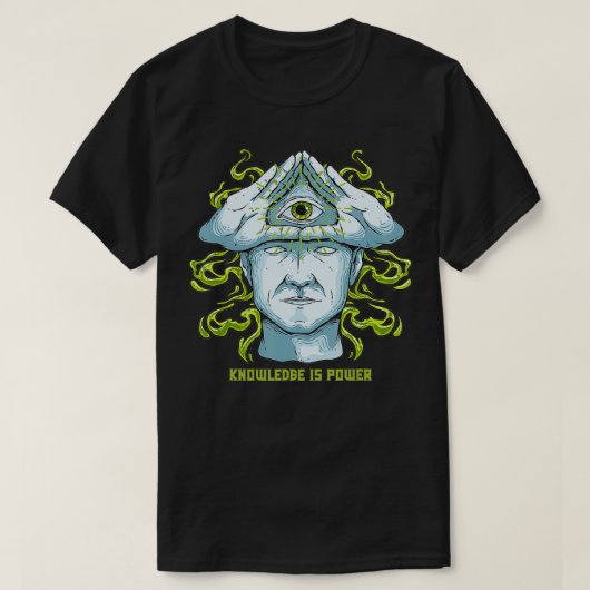 Wissen ist Power Illuminati Pyramide Allsichtbarke T-Shirt (Design vorne)