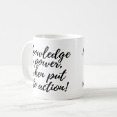 Wissen ist Power Kaffee Cup Tasse (Vorderseite Links)