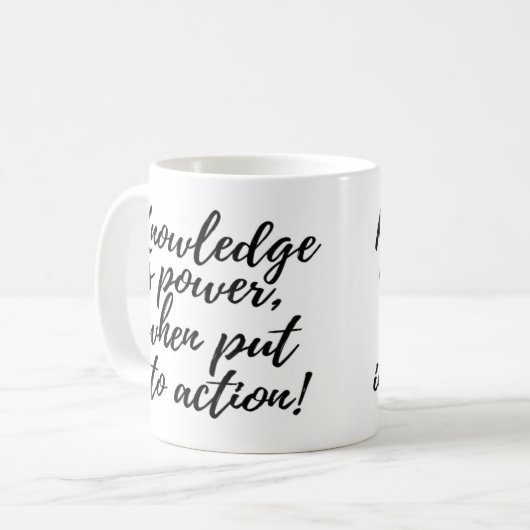 Wissen ist Power Kaffee Cup Tasse (Vorderseite Links)